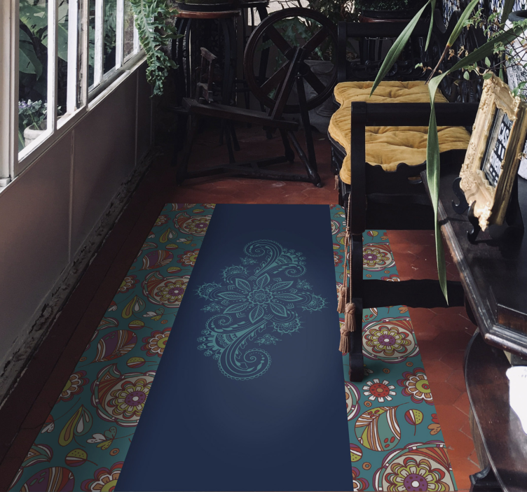 Mandala vinyl rug mandala runner - TenStickers