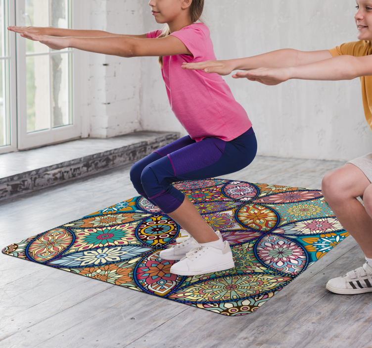 Mandalas full color vinyl rug - TenStickers