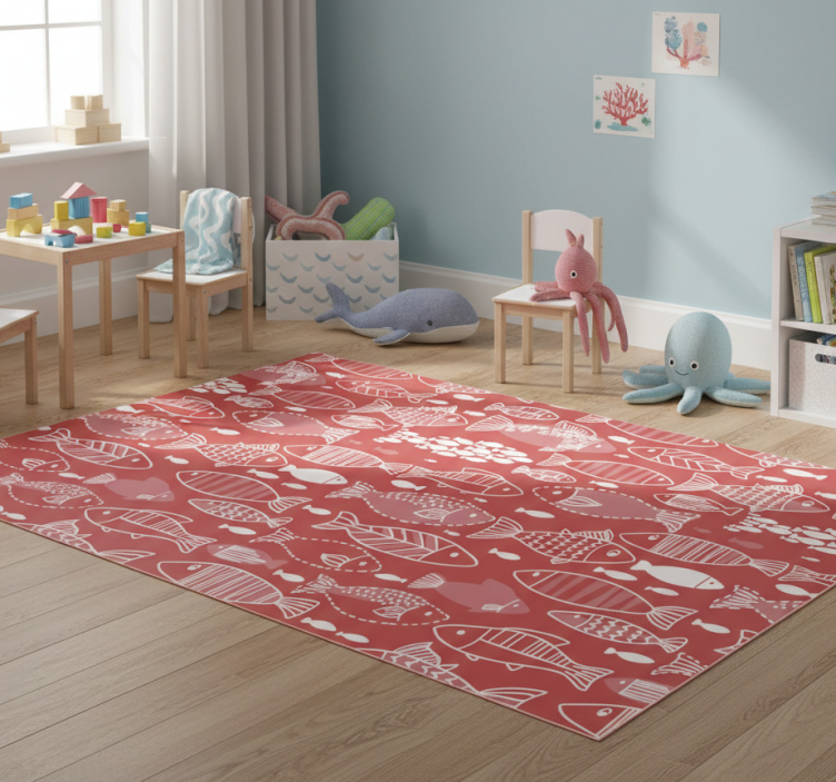 Many fish under sea animal vinyl rug - TenStickers
