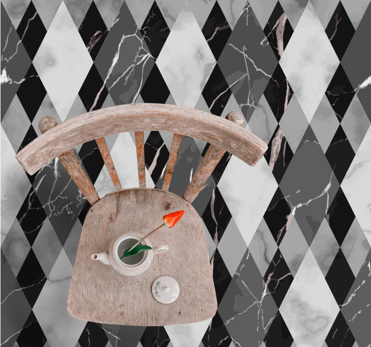 Marble vinyl rug diamond marble design - TenStickers