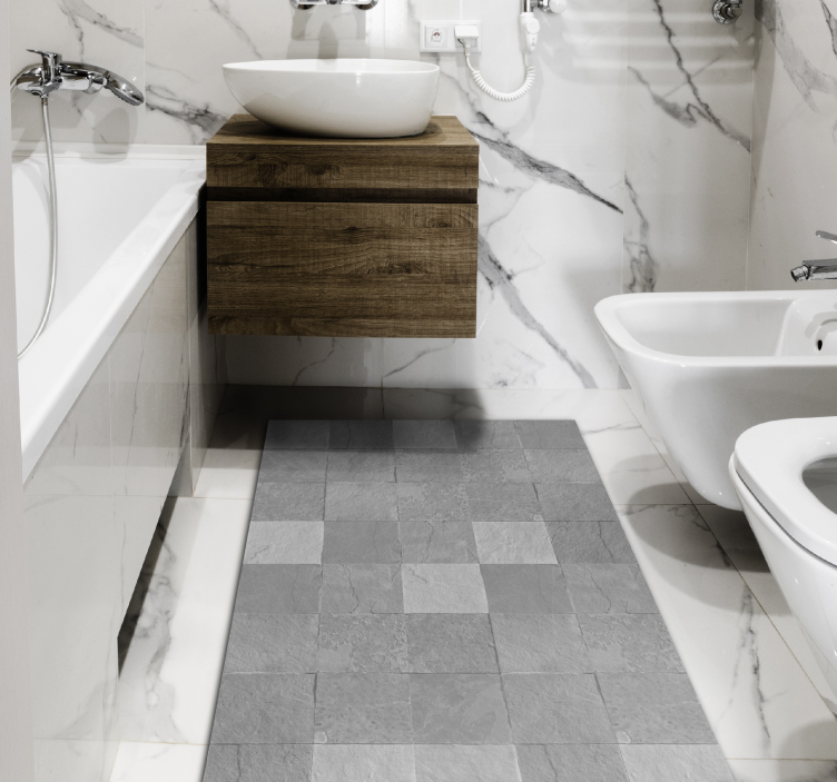 Marbled tile bathroom vinyl rug - TenStickers