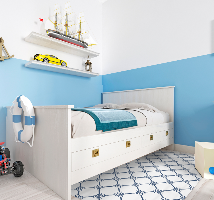 Marine Pattern kids vinyl rug - TenStickers