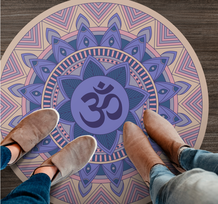 Meditative Lotus Pattern mandala vinyl rug - TenStickers