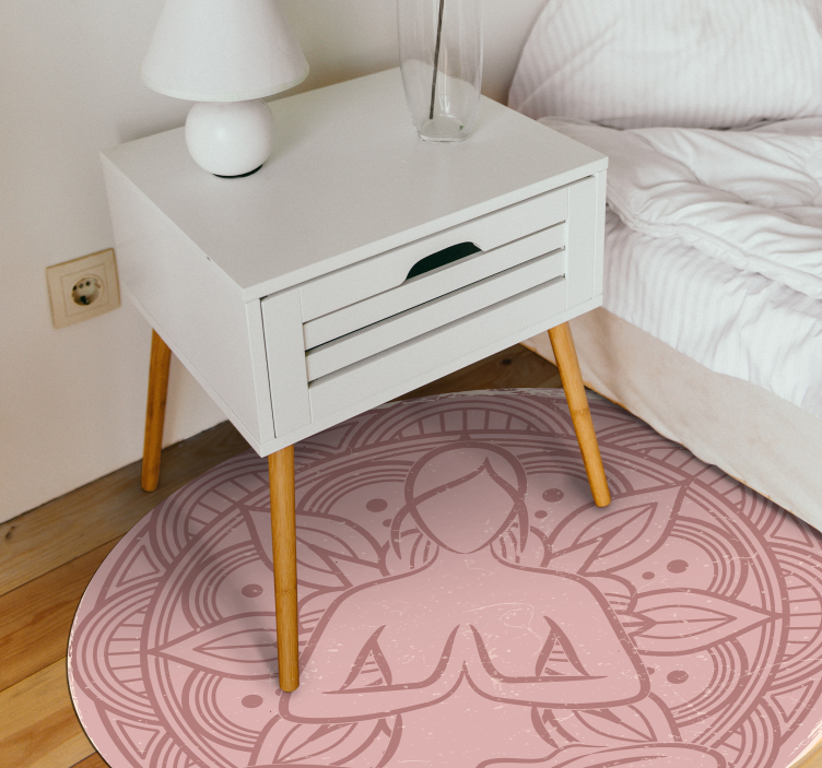 Meditative mandala flower vinyl rug - TenStickers