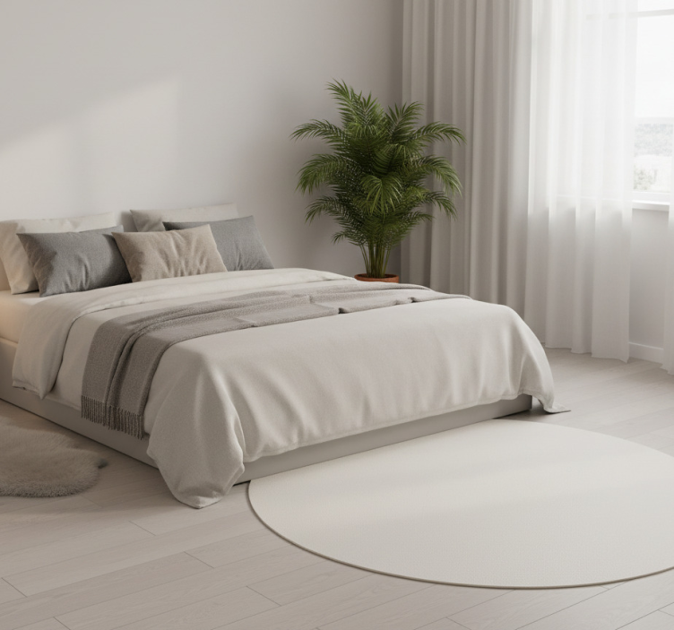 Minimal vinyl rug circular cloud dancer - TenStickers