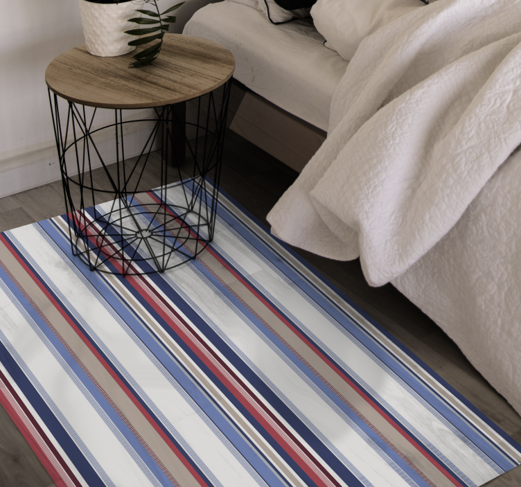 Modern blue shades striped vinyl rug - TenStickers