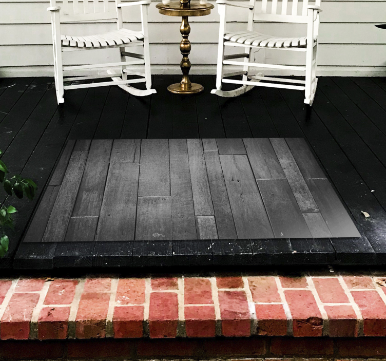 Modern grey finish wood effect vinyl rug - TenStickers