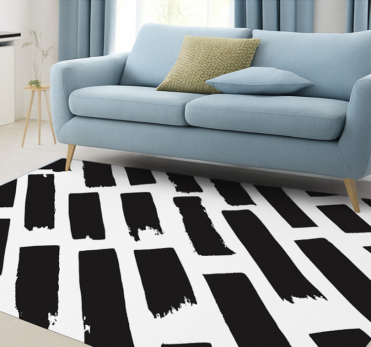 Modern paint strokes square vinyl rug - TenStickers