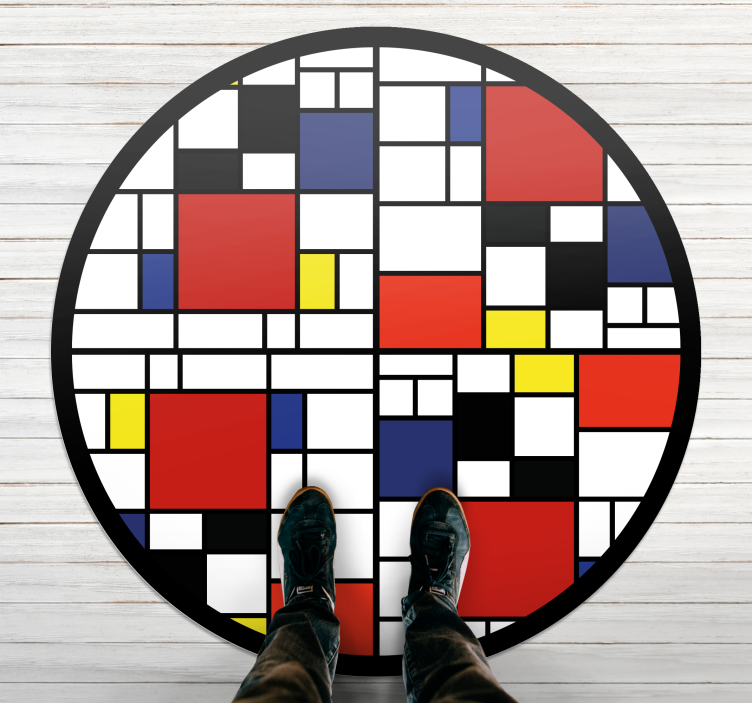 Modern vinyl rug in color block design - TenStickers