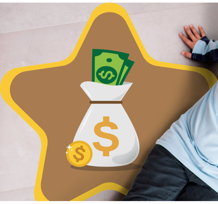 Money Bag Logo kids vinyl rug - TenStickers