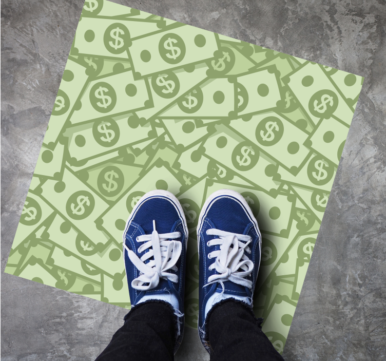 Money Pattern vintage vinyl rug - TenStickers