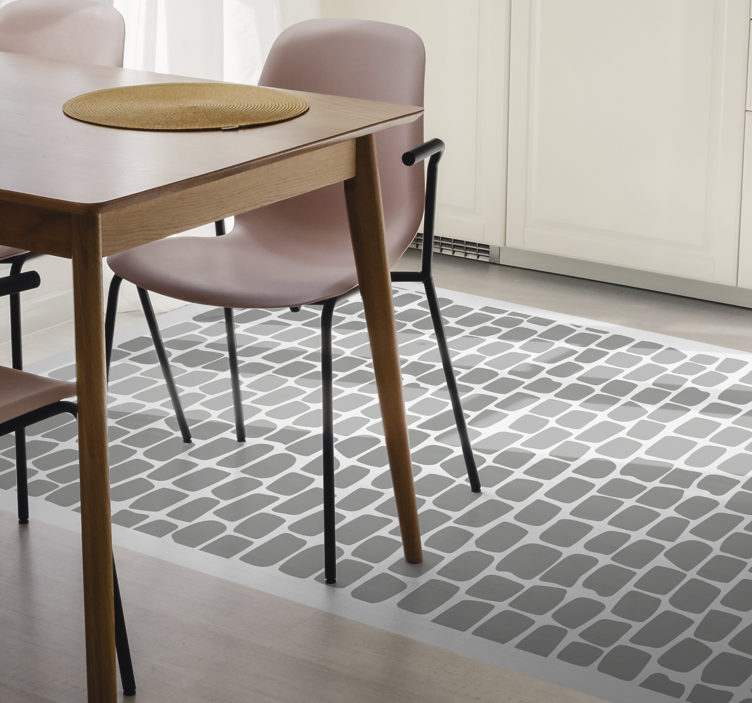 Monochrome Lattice tile vinyl rug - TenStickers