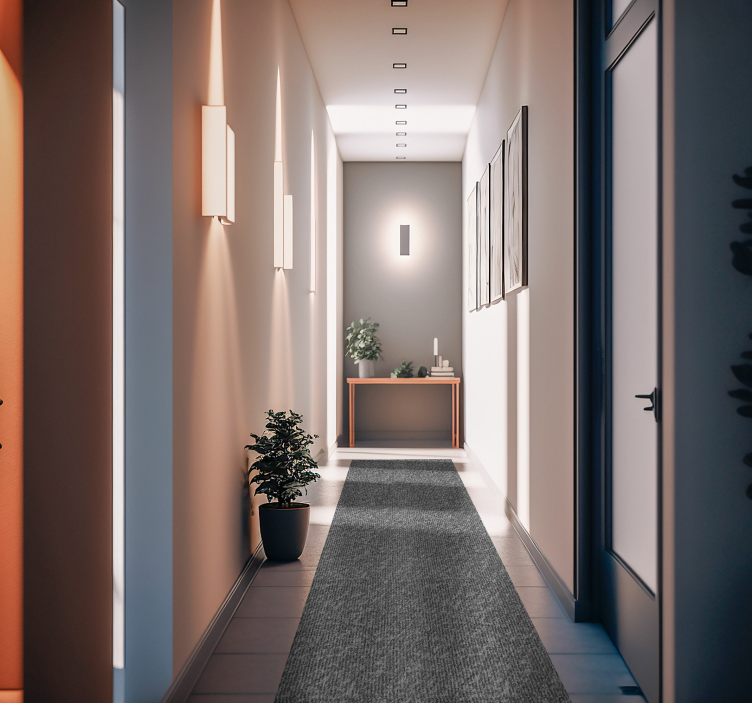 Gray fabric texture modern vinyl hallway runner - TenStickers