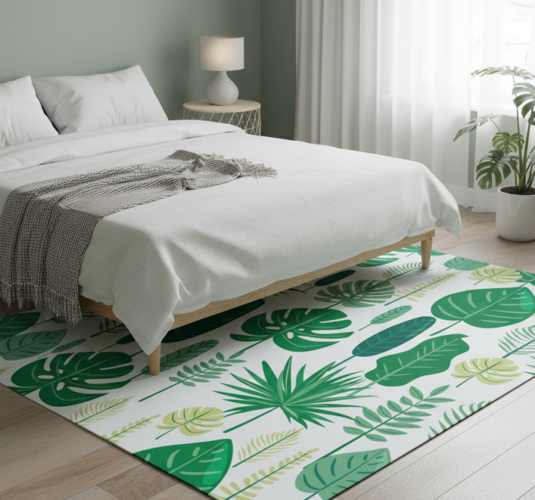 Monstera floral vinyl rug - TenStickers