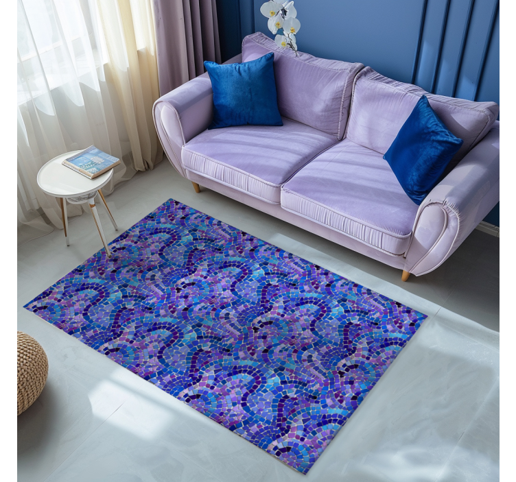 Mosaic effect blue vinyl rug - TenStickers