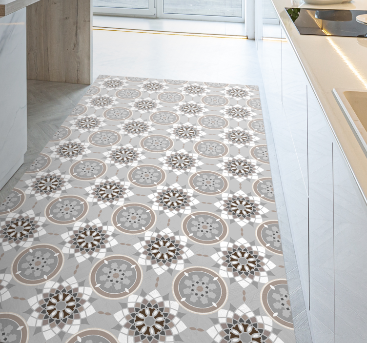 Mosaic kaleidoscope mosaic vinyl rug - TenStickers