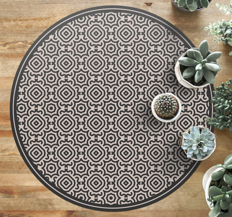 Mosaic vinyl rug classic patterned round - TenStickers