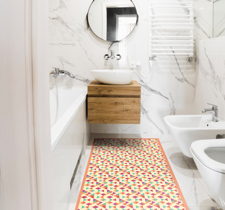 Mosaic vinyl rug mosaic patterned runner - TenStickers