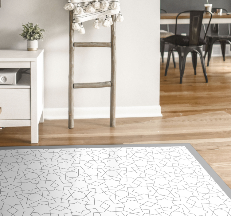 Mosaic vinyl rug with elegant geometric patterns - TenStickers