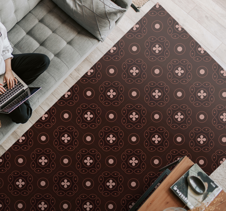 Mosaic vinyl rug with mosaic circular designs - TenStickers