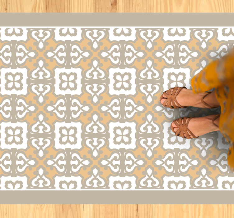 Mosaic vinyl rug with stylish patterned details - TenStickers