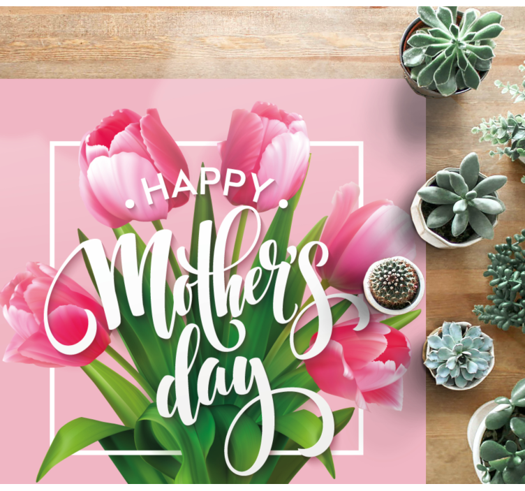 MOTHER'S DAY TULIPS floral vinyl rug - TenStickers