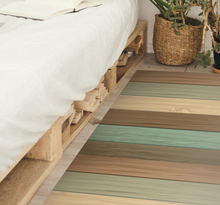 Multicolored Planks wood effect vinyl rug - TenStickers