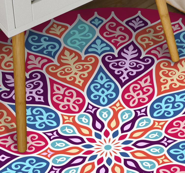 Multicolour mandala mandala vinyl rug - TenStickers