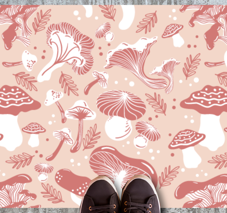 Mushroom Fantasy nature vinyl rug - TenStickers