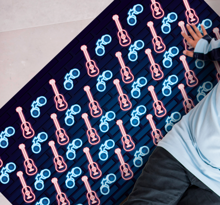 Music Inspired Patterns teen vinyl rug - TenStickers