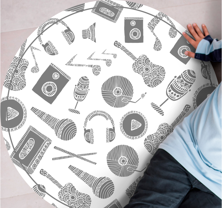 Musical Instrument Patterns kids vinyl rug - TenStickers