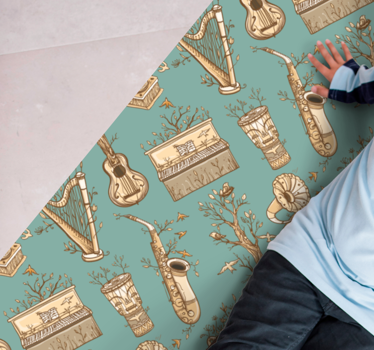 Musical Instruments Idea kids vinyl rug - TenStickers