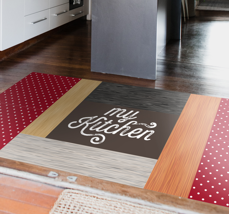 My space with textures kitchen vinyl rug - TenStickers