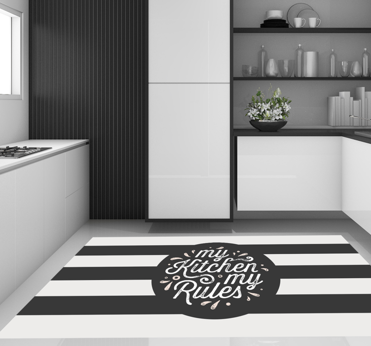 My kitchen my rules retro kitchen vinyl rug - TenStickers