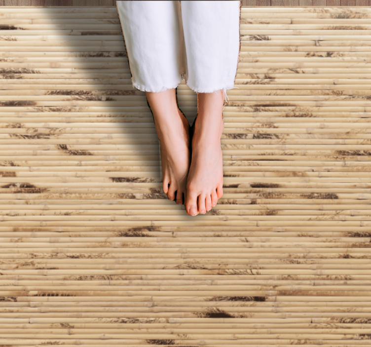 Organic bamboo appearance wood effect vinyl rug - TenStickers