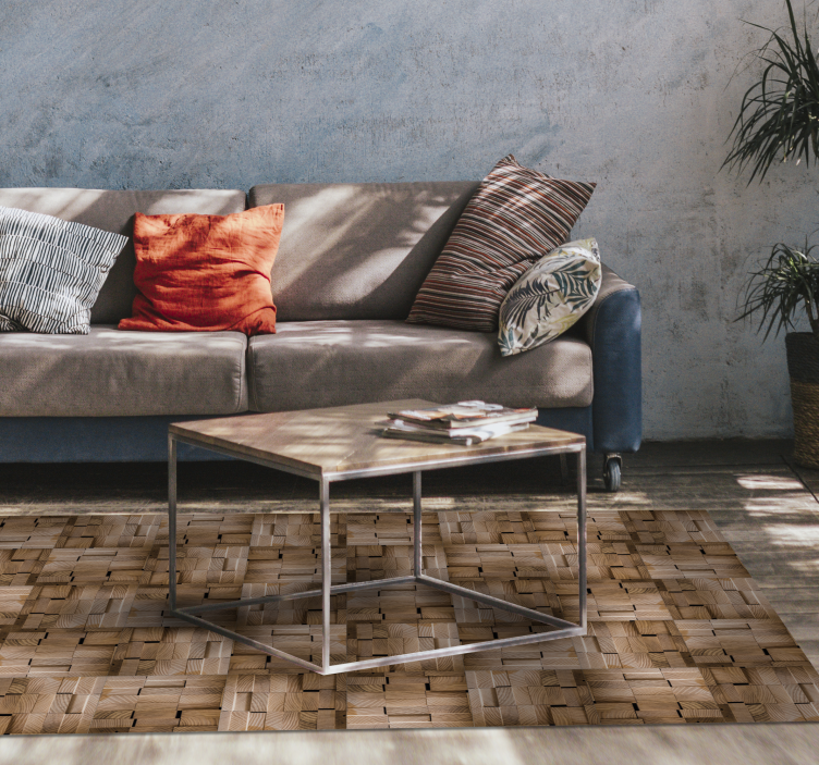 Natural texture design wood effect vinyl rug - TenStickers