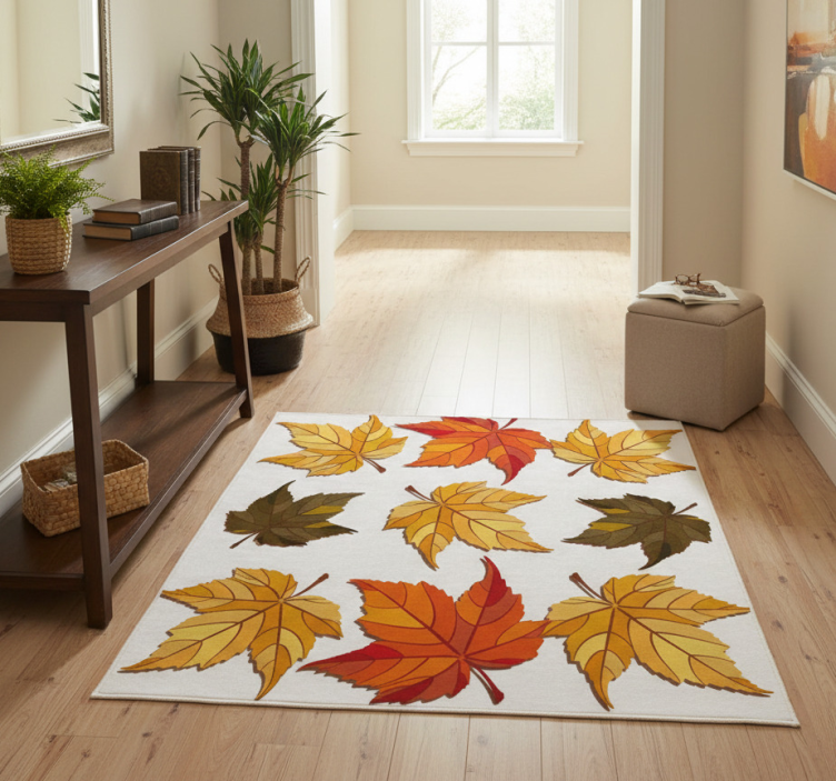 Nature vinyl rug autumn leaves design - TenStickers