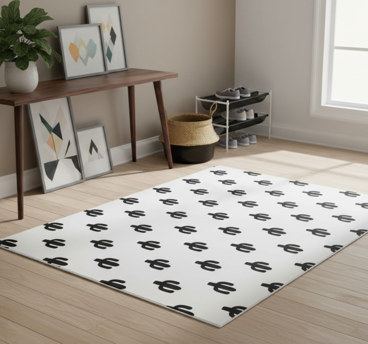 Nature vinyl rug cactus pattern design - TenStickers