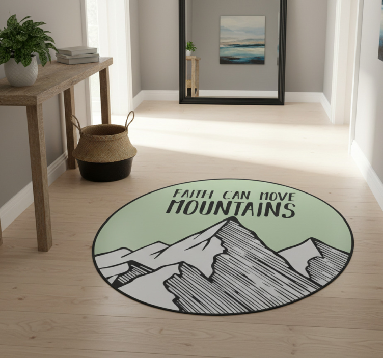 Nature vinyl rug faith can move mountains - TenStickers
