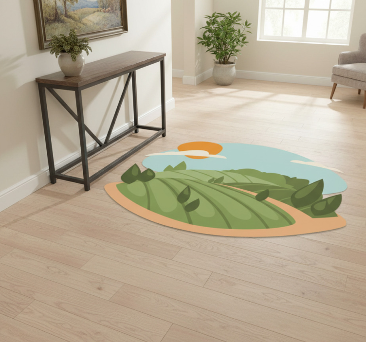 Nature vinyl rug fields design - TenStickers