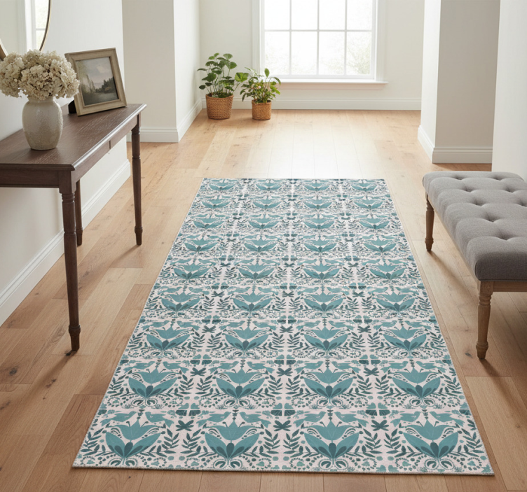 Nature vinyl rug floral print design - TenStickers