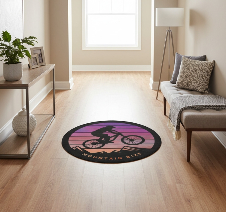 Nature vinyl rug for mountain bikers - TenStickers