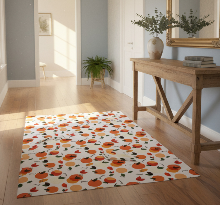 Nature vinyl rug fruit inspired design - TenStickers