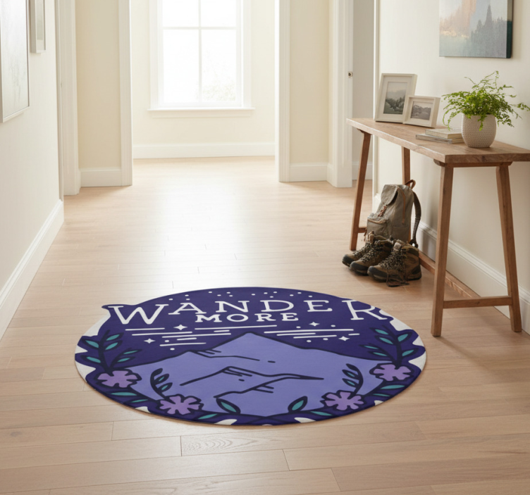 Nature vinyl rug hiking in mountains style - TenStickers