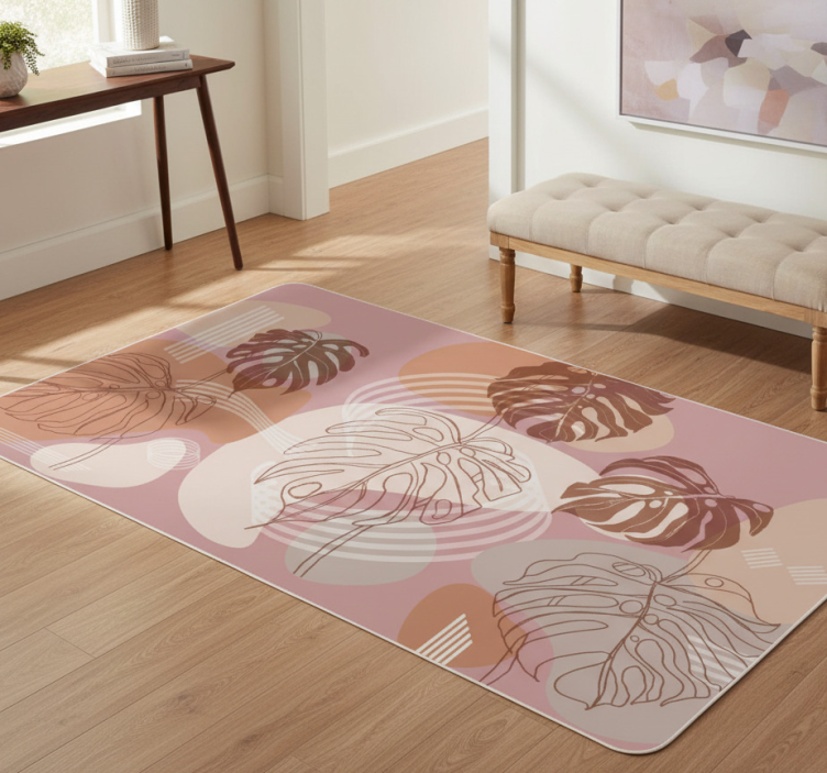 Nature vinyl rug leaf continuous design - TenStickers