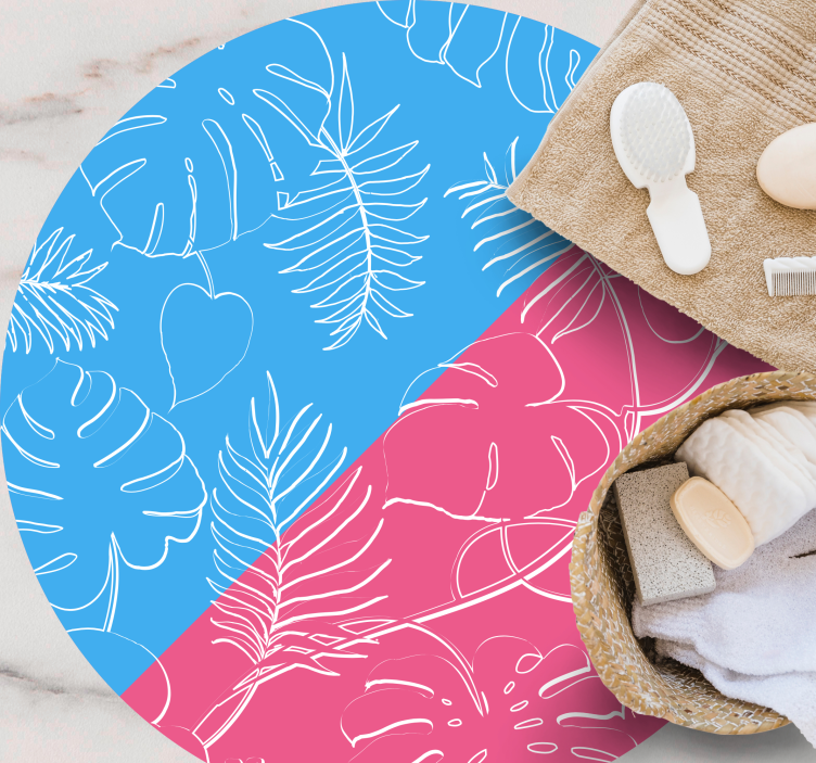 Nature vinyl rug leafy tropics design - TenStickers