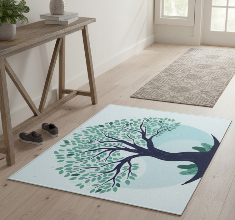 Nature vinyl rug lush tree pattern - TenStickers