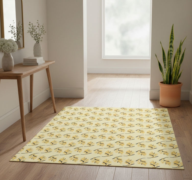 Nature vinyl rug mimosa patterns - TenStickers