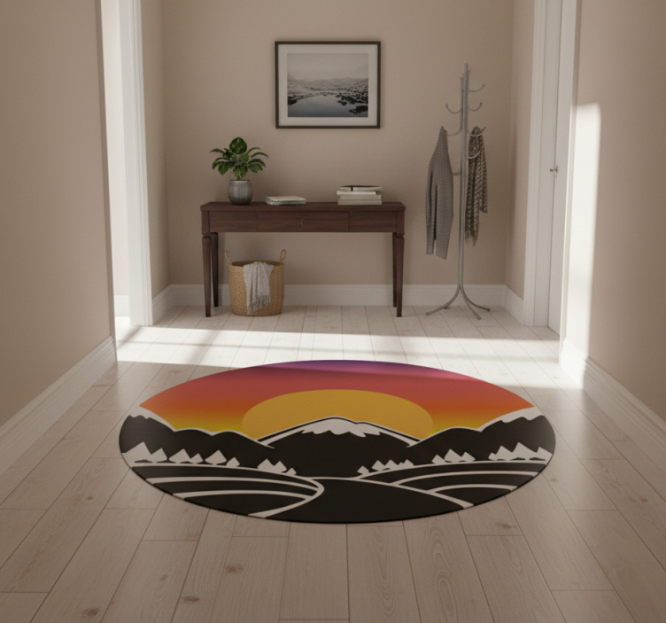 Nature vinyl rug mountain and forest design - TenStickers