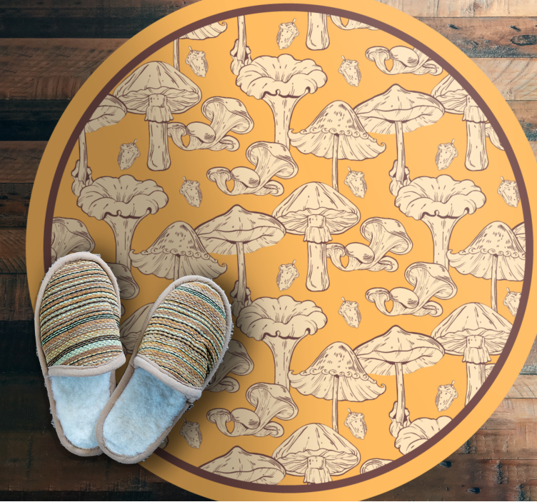 Nature vinyl rug mushroom design - TenStickers